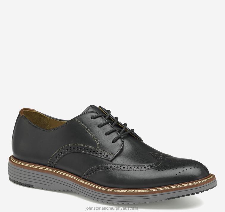 shoes_black_full_grain_xb6rx135_johnston_murphy_men_upton_wingtip.jpg Shoes Black Full Grain XB6RX135 Johnston & Murphy Men Upton Wingtip - Image 1