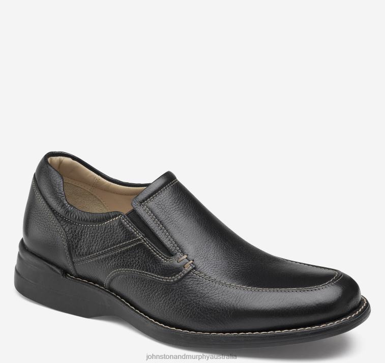 shoes_black_full_grain_xb6rx152_johnston_murphy_men_shuler_moc_toe_slip_on.jpg Shoes Black Full Grain XB6RX152 Johnston & Murphy Men Shuler Moc Toe Slip-On - Image 1