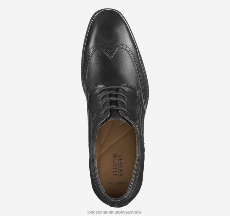 Shoes Black Full Grain XB6RX205 Johnston & Murphy Men Danridge Wingtip - Image 2
