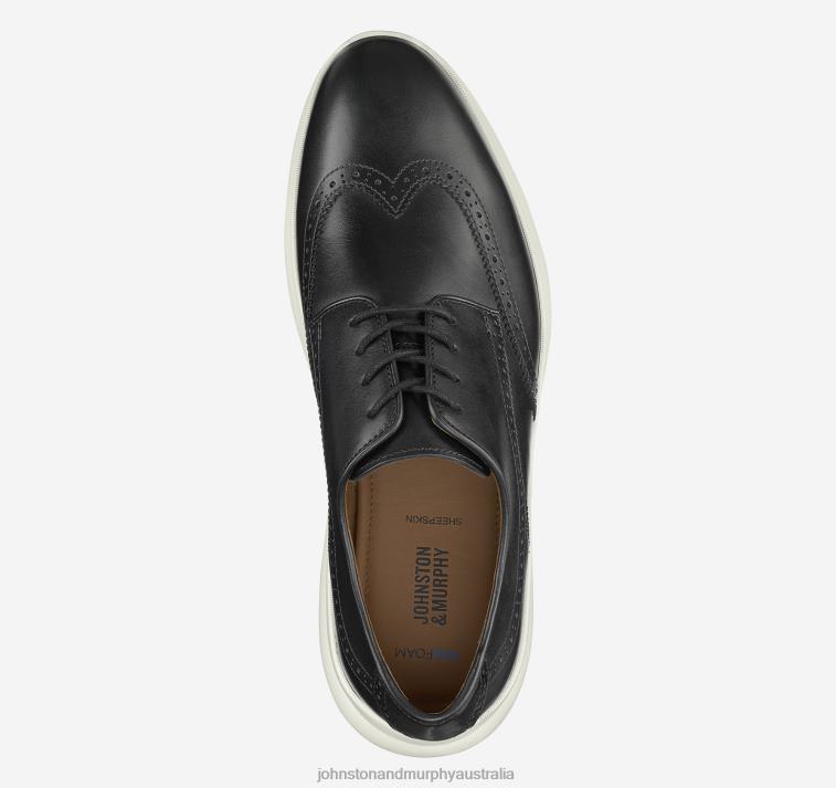 Shoes Black Full Grain XB6RX267 Johnston & Murphy Men Hennings Wingtip - Image 2