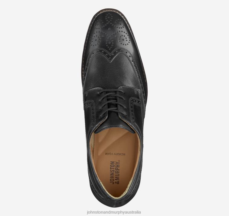 Shoes Black Full Grain XB6RX281 Johnston & Murphy Men Lewis Embossed Wingtip - Image 2