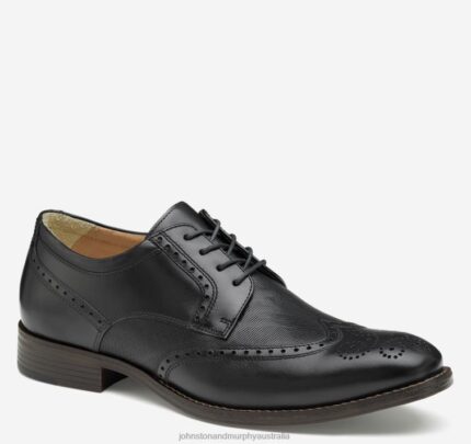Shoes Black Full Grain XB6RX281 Johnston & Murphy Men Lewis Embossed Wingtip