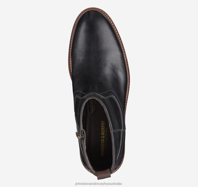 Shoes Black Full Grain XB6RX289 Johnston & Murphy Men Welch Zip Boot - Image 2