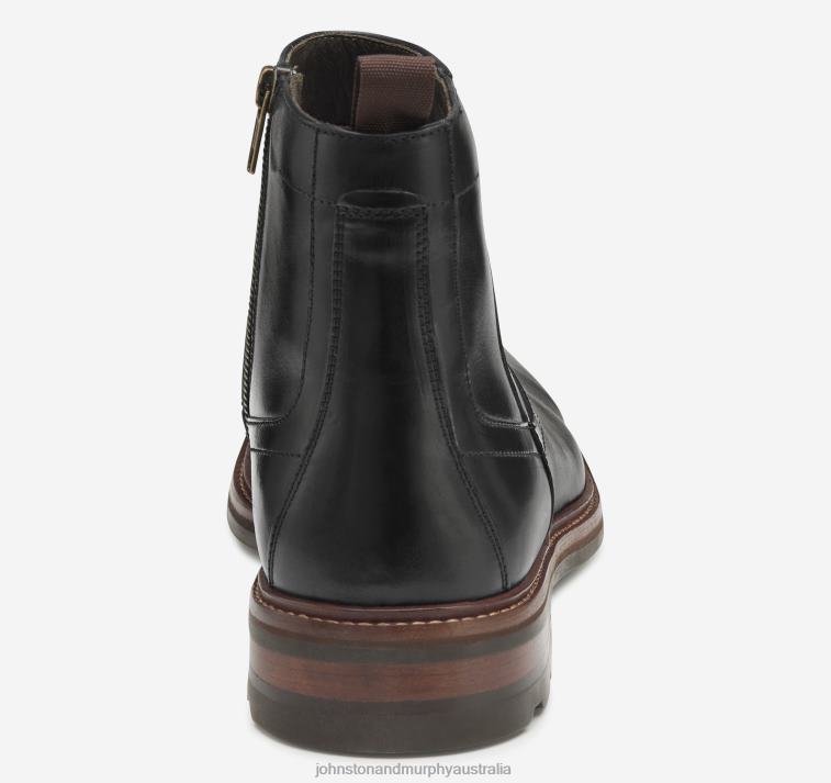 Shoes Black Full Grain XB6RX289 Johnston & Murphy Men Welch Zip Boot - Image 3