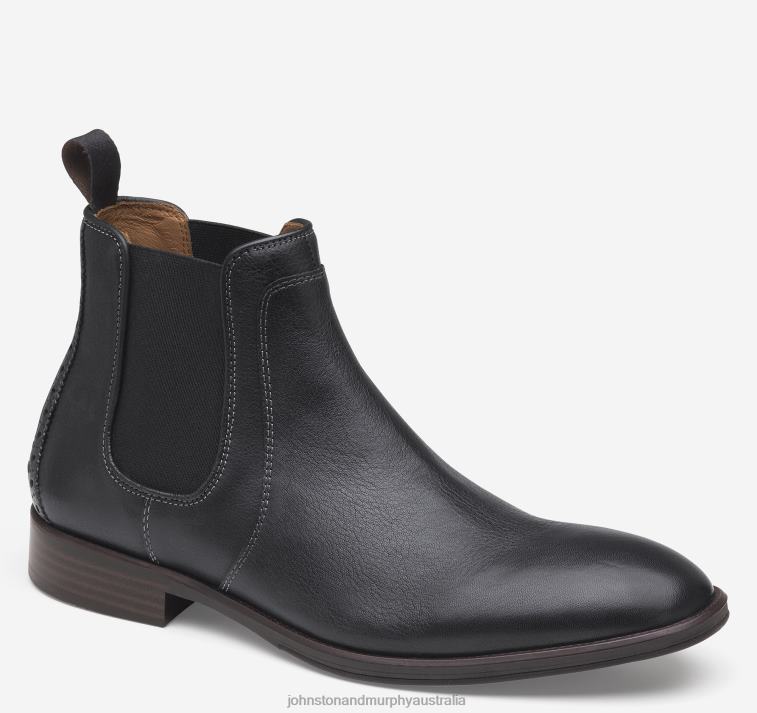 Shoes Black Full Grain XB6RX346 Johnston & Murphy Men Henrick Chelsea Boot - Image 1