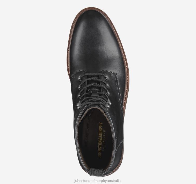 Shoes Black Full Grain XB6RX363 Johnston & Murphy Men Welch Plain Toe Boot - Image 2