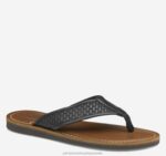 Shoes Black Full Grain XB6RX36 Johnston & Murphy Men Norris Laser-Weave Thong