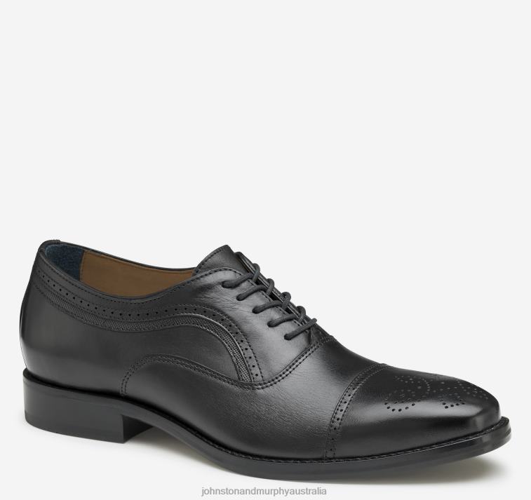 shoes_black_full_grain_xb6rx56_johnston_murphy_men_danridge_cap_toe.jpg Shoes Black Full Grain XB6RX56 Johnston & Murphy Men Danridge Cap Toe - Image 1