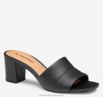 Shoes Black Glove Leather XB6RX1189 Johnston & Murphy Women Evelyn Slide