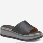 Shoes Black Glove Leather XB6RX1227 Johnston & Murphy Women Grace Slide