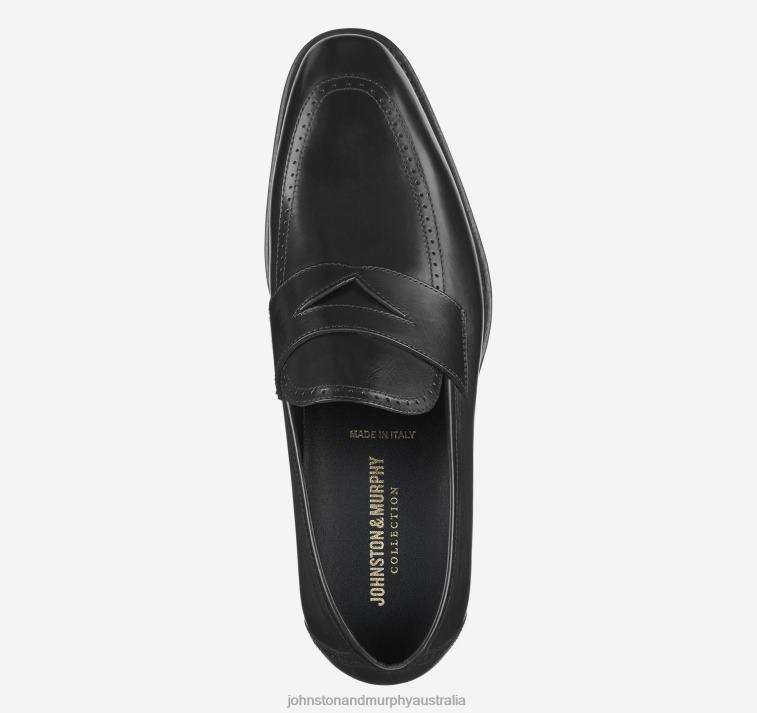 Shoes Black Italian Calfskin XB6RX232 Johnston & Murphy Men Ellsworth Penny - Image 2