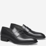 Shoes Black Italian Calfskin XB6RX232 Johnston & Murphy Men Ellsworth Penny