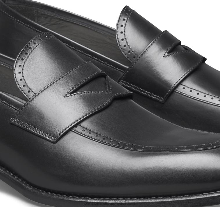 Shoes Black Italian Calfskin XB6RX232 Johnston & Murphy Men Ellsworth Penny - Image 5