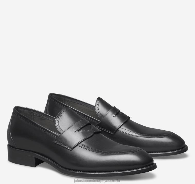 Shoes Black Italian Calfskin XB6RX232 Johnston & Murphy Men Ellsworth Penny - Image 1