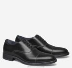 Shoes Black Italian Calfskin XB6RX234 Johnston & Murphy Men Flynch Cap Toe