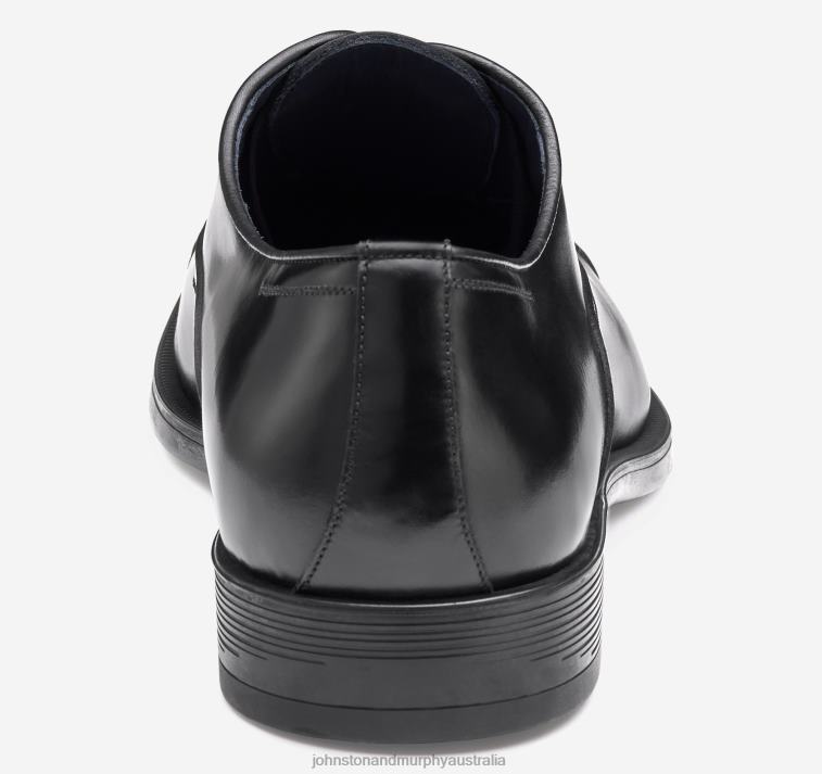 Shoes Black Italian Calfskin XB6RX234 Johnston & Murphy Men Flynch Cap Toe - Image 3