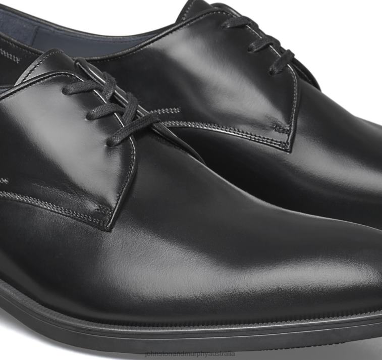 Shoes Black Italian Calfskin XB6RX249 Johnston & Murphy Men Flynch Plain Toe - Image 5