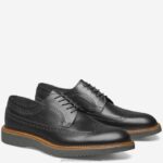 Shoes Black Italian Calfskin XB6RX307 Johnston & Murphy Men Jameson Longwing