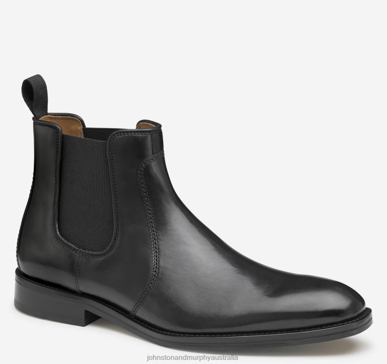 Shoes Black Italian Calfskin XB6RX318 Johnston & Murphy Men Meade Chelsea Boot - Image 1