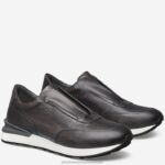Shoes Black Italian Calfskin XB6RX349 Johnston & Murphy Men Briggs Laceless Jogger