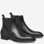 Shoes Black Italian Calfskin XB6RX382 Johnston & Murphy Men Ellsworth Chelsea Boot