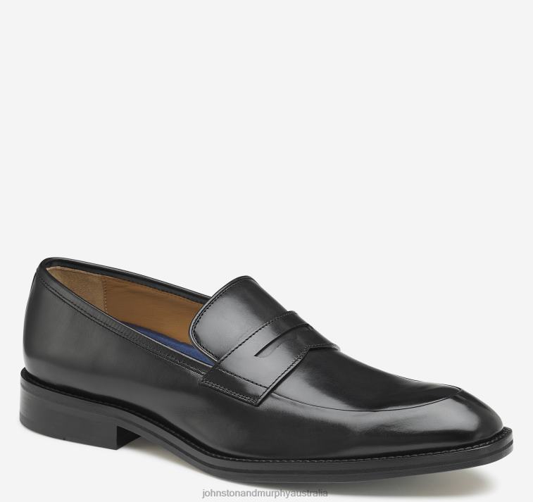 shoes_black_italian_calfskin_xb6rx83_johnston_murphy_men_meade_penny.jpg Shoes Black Italian Calfskin XB6RX83 Johnston & Murphy Men Meade Penny - Image 1