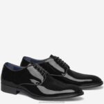 Shoes Black Italian Patent Calfskin XB6RX380 Johnston & Murphy Men Kinser Plain Toe