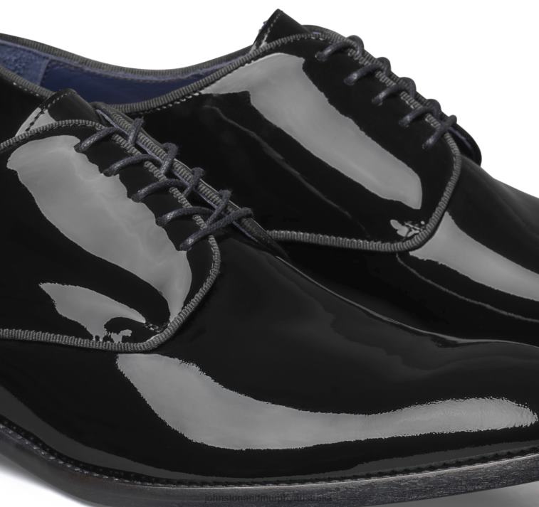 Shoes Black Italian Patent Calfskin XB6RX380 Johnston & Murphy Men Kinser Plain Toe - Image 5