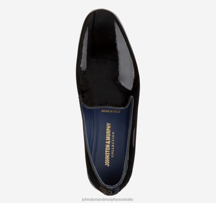 Shoes Black Italian Patent Calfskin XB6RX391 Johnston & Murphy Men Kinser Slip-On - Image 2