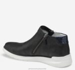 Shoes Black Italian Washed Sheepskin XB6RX1258 Johnston & Murphy Women Emery Zip Bootie - Image 2