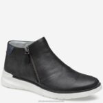 Shoes Black Italian Washed Sheepskin XB6RX1258 Johnston & Murphy Women Emery Zip Bootie