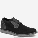 Shoes Black Knit/Camo-Embossed Leather XB6RX40 Johnston & Murphy Men Duncan Knit Plain Toe