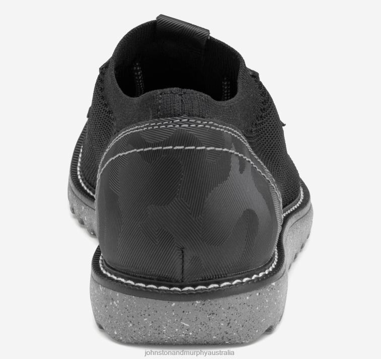 Shoes Black Knit/Camo-Embossed Leather XB6RX40 Johnston & Murphy Men Duncan Knit Plain Toe - Image 3