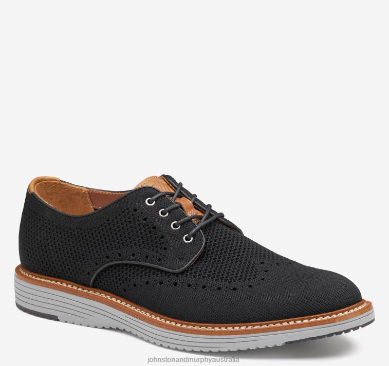 Shoes Black Knit XB6RX46 Johnston & Murphy Men Upton Knit Wingtip - Image 1