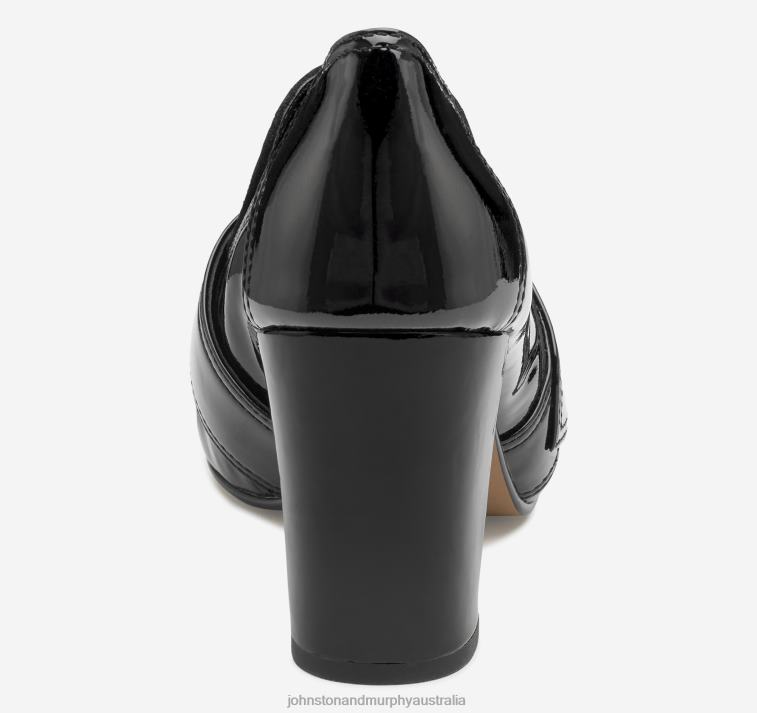 Shoes Black Patent Leather/Kid Suede XB6RX1255 Johnston & Murphy Women Charlotte Loafer - Image 3