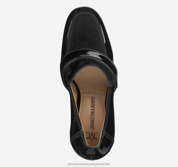 Shoes Black Patent Leather/Kid Suede XB6RX1255 Johnston & Murphy Women Charlotte Loafer - Image 4