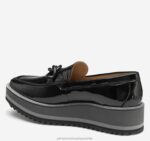 Shoes Black Patent Leather XB6RX1263 Johnston & Murphy Women Gracelyn Chain Loafer - Image 2