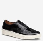 Shoes Black Patent Leather XB6RX331 Johnston & Murphy Men Hollins Wingtip