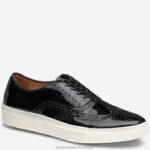 Shoes Black Patent Leather XB6RX331 Johnston & Murphy Men Hollins Wingtip