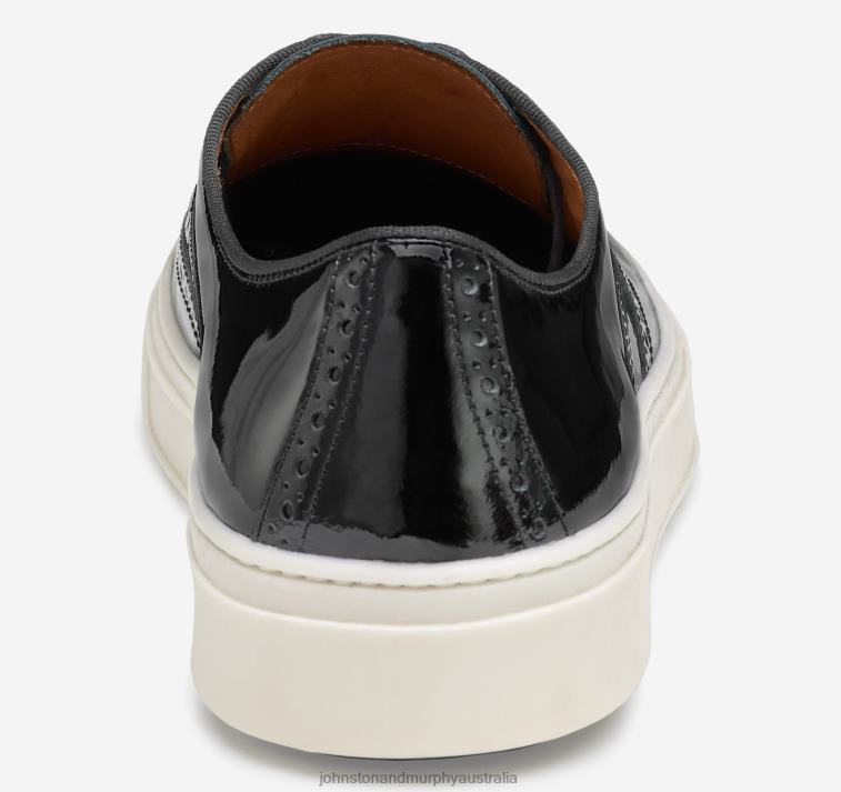Shoes Black Patent Leather XB6RX331 Johnston & Murphy Men Hollins Wingtip - Image 3