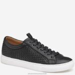 Shoes Black Sheepskin XB6RX185 Johnston & Murphy Men Banks Woven Lace-To-Toe