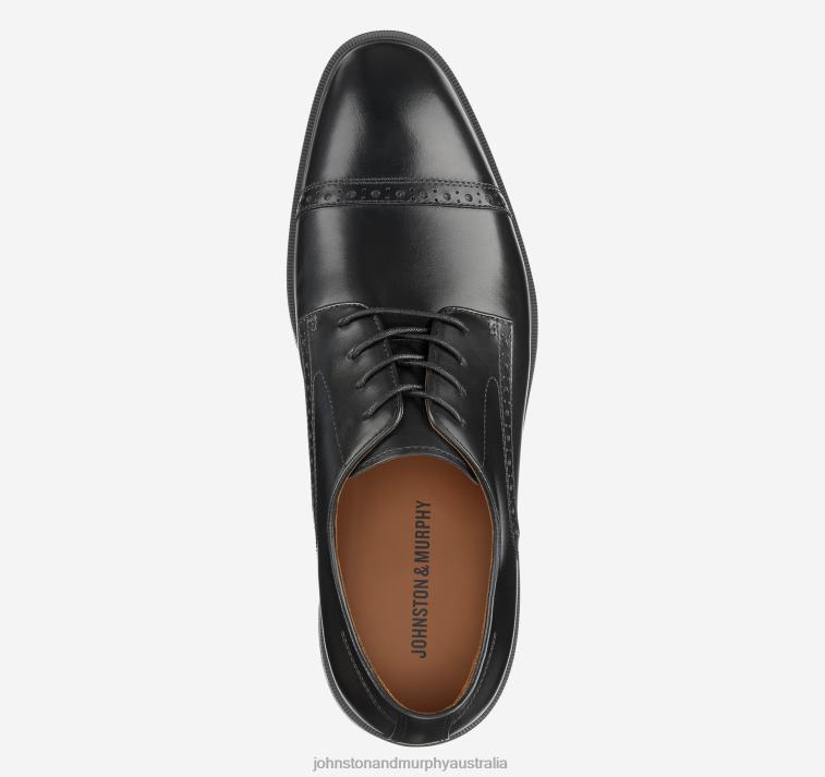 Shoes Black Smooth Full Grain XB6RX219 Johnston & Murphy Men Ronan Cap Toe - Image 2