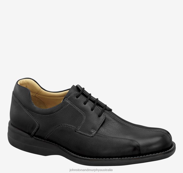 shoes_black_tumbled_calf_xb6rx170_johnston_murphy_men_shuler_bicycle.jpg Shoes Black Tumbled Calf XB6RX170 Johnston & Murphy Men Shuler Bicycle - Image 1
