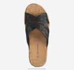 Shoes Black Washed Sheepskin XB6RX1196 Johnston & Murphy Women Michelle Cross-Strap Slide - Image 4