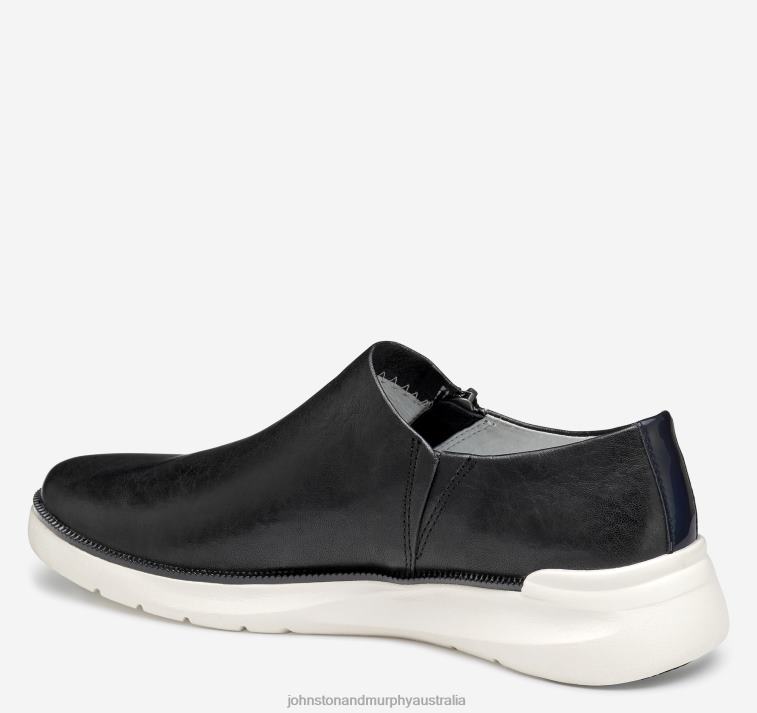 Shoes Black Washed Sheepskin XB6RX1220 Johnston & Murphy Women Emery Zip Sneaker - Image 2