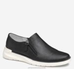 Shoes Black Washed Sheepskin XB6RX1220 Johnston & Murphy Women Emery Zip Sneaker