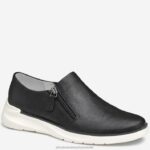 Shoes Black Washed Sheepskin XB6RX1220 Johnston & Murphy Women Emery Zip Sneaker