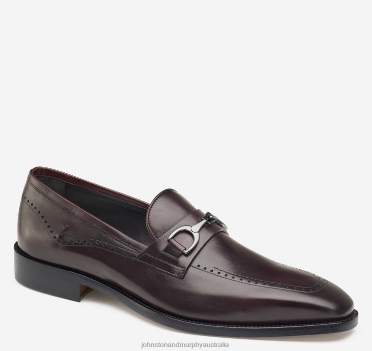 Shoes Bordeaux Italian Calfskin XB6RX275 Johnston & Murphy Men Parkes Bit - Image 4