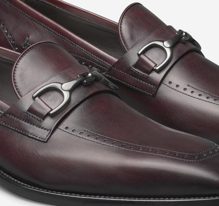 Shoes Bordeaux Italian Calfskin XB6RX275 Johnston & Murphy Men Parkes Bit - Image 5