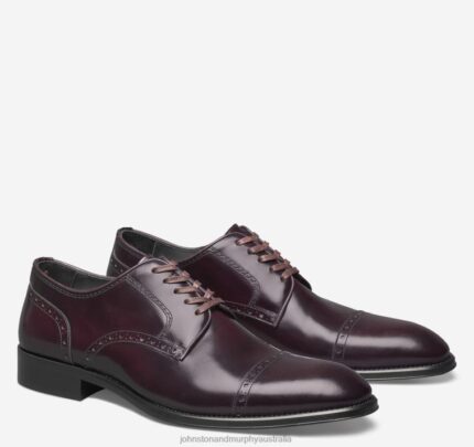 Shoes Bordeaux Italian Calfskin XB6RX323 Johnston & Murphy Men Flynn Cap Toe